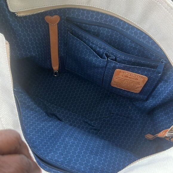 BRIGHTON RARE RED & WHITE STARFISH HARBOR TOTE NAUTICAL SHOULDER BEACH BAG - Picture 7 of 10